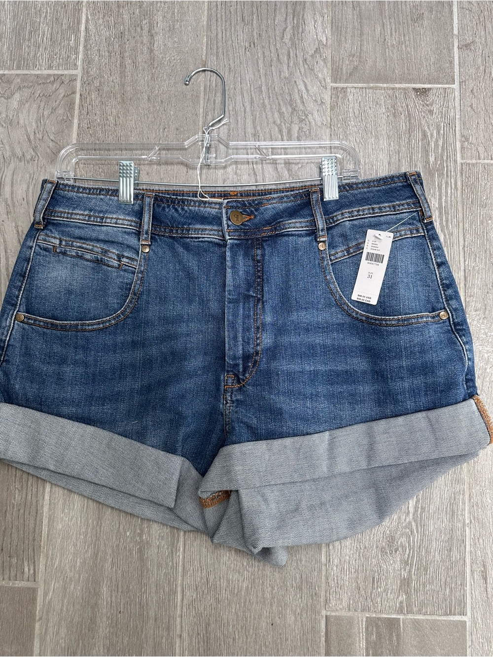 Anthropologie Medium Blue Rolled-Hem Denim Shorts